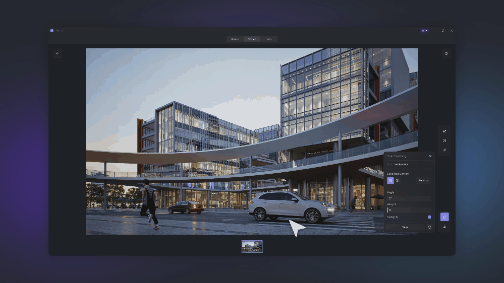 D5 AI motion blur demo
